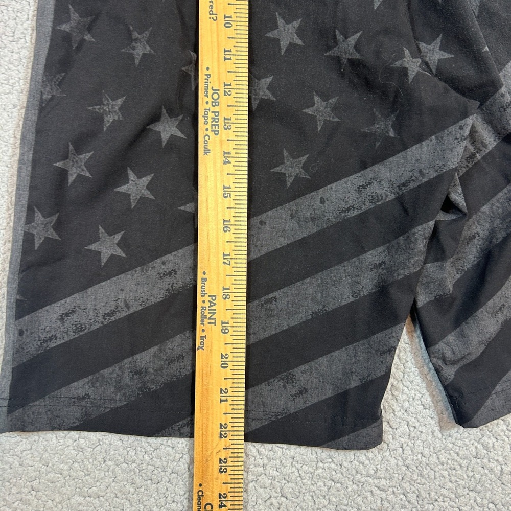 AFFLICTION Mens Size‎ 32 Liberty Stretch Boardshorts Charcoal Stars & Stripes - Picture 6 of 9